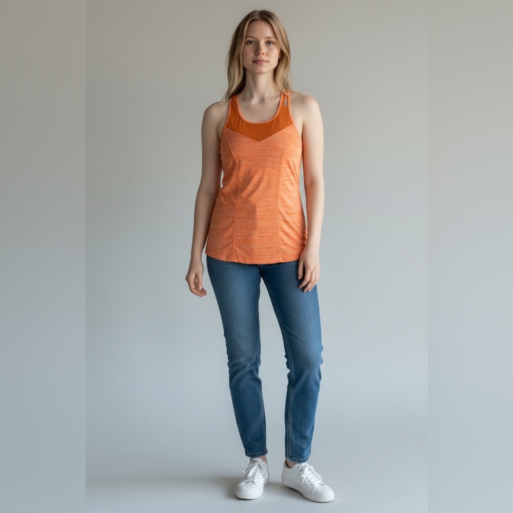 Reebok Women's Vibrant Orange Muscle Tee‎
